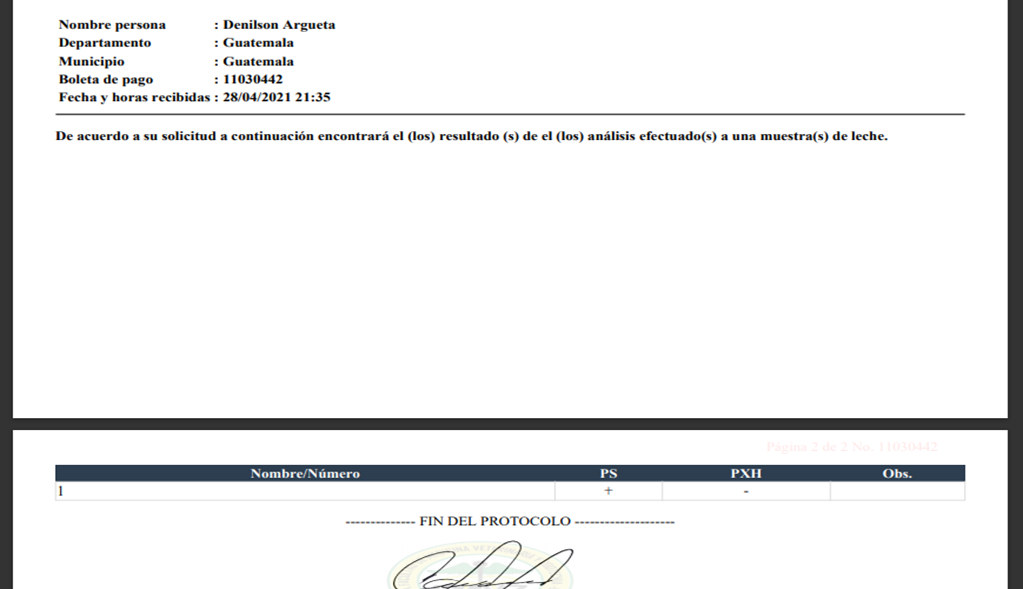 Ejemplo de informe de resultados en formato PDF