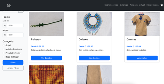 Catálogo de productos