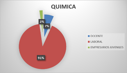 Opciones de la Práctica Final que prefieren los estudiantes de la carrera de Ingeniería Química durante el primer semestre del año 2023 en porcentajes.