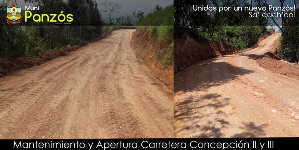 Trabajo finalizado de mejoramiento de carretera Concepción II y III
