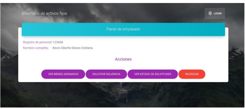 Pantalla de listado de solicitudes en el sistema de inventarios. Fuente: elaboración propia